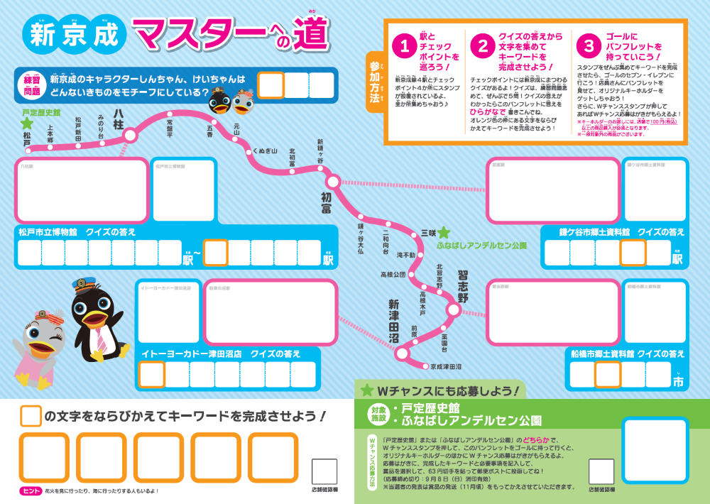 新京成電鉄　クイズラリーWチャンス賞 新京成電鉄 夏のクイズラリー2024 新京成マスターへの道│実績